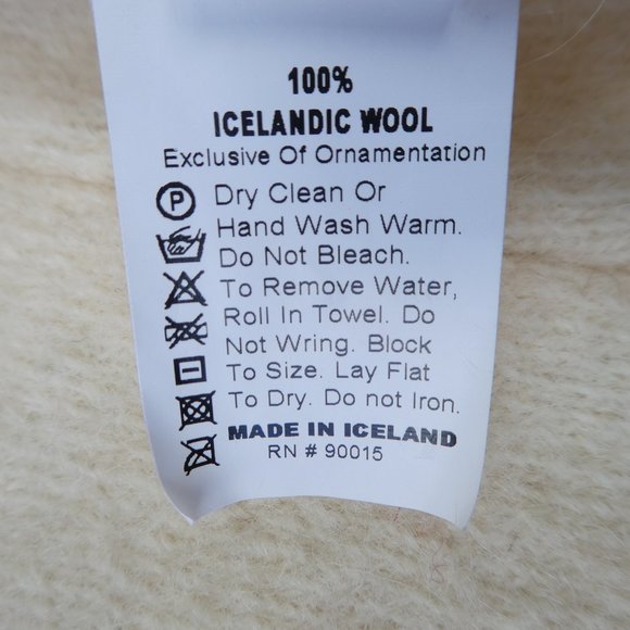 Icelandic Ivory Pure Vik WooL Cardigan Princess Seams Shawl Collar Single Button - Picture 6 of 6